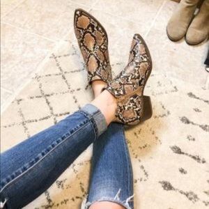 Snakeskin Booties Heeled